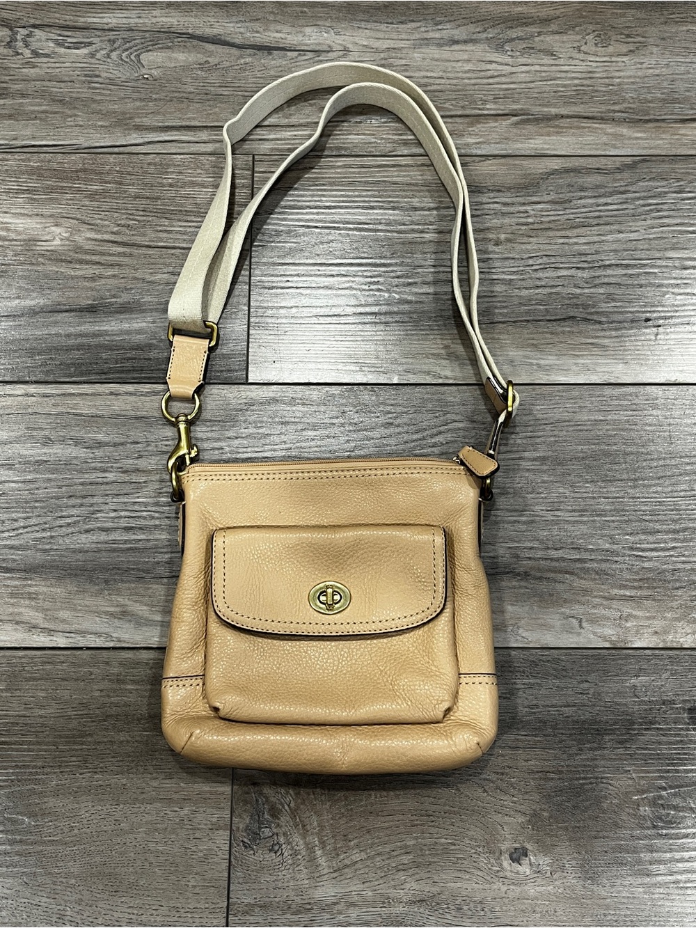 Coach Leather Crossbody Bag in Tan